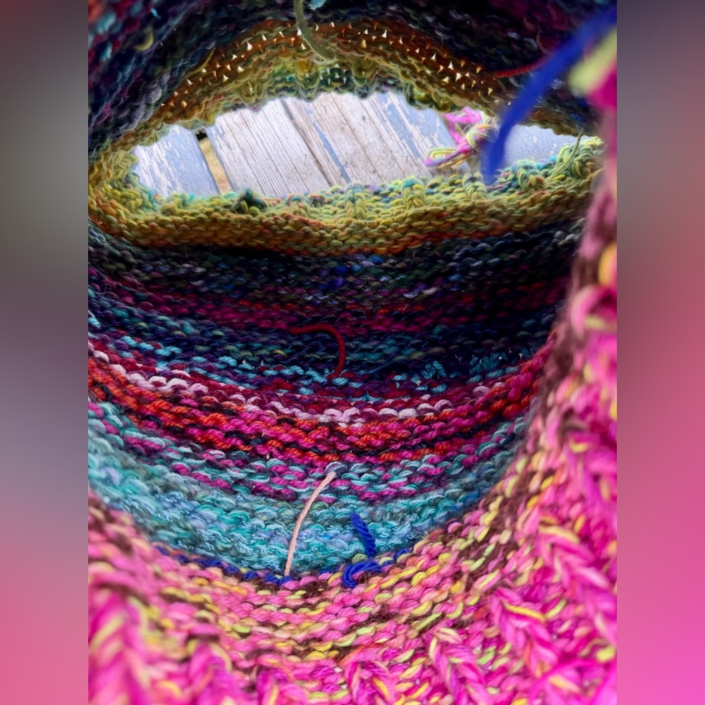 Hand Crafted Multicolor Knit Wrap - Picture 13 of 17